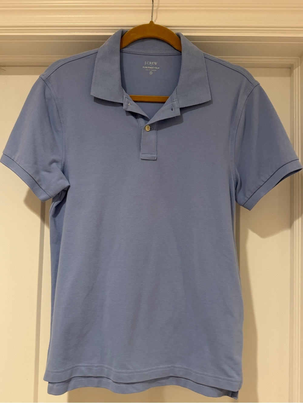 J. Crew Men's Pale Blue Cotton Polo